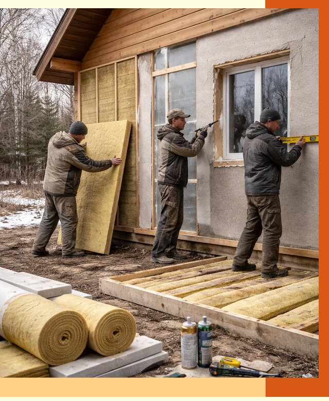 Утепление дачного дома в Кизляре от 4826 руб/м2 — недорого | ТепломастерКзр