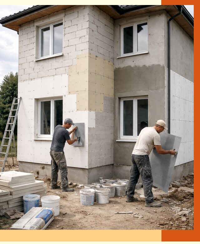 Утепление дома из газобетона в Кизляре от 4268 руб./м² — заказать у ТепломастерКзр